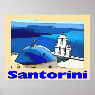 旅行ポスターSantorini Greese ポスター