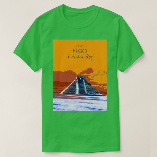 旅行ポスターVisit MexicoChichen Itza Tシャツ (デザイン正面)