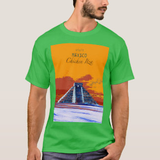 旅行ポスターVisit MexicoChichen Itza Tシャツ