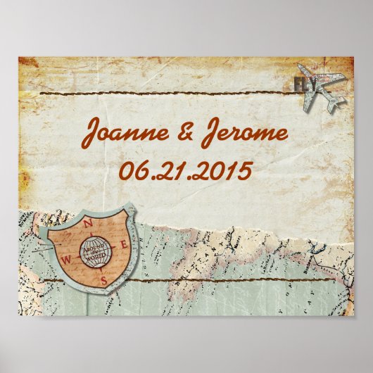 旅行マップパーティーポスター ポスター (正面)