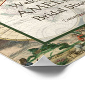 旅行マップブライダルシャワー恋しく思歓迎サイン ポスター (角)