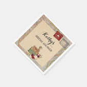 旅行マップ恋しく思をミセスブライダルシャワーナプキンスへ スタンダードカクテルナプキン (角)