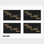 旅行マンオブロンステッカー 長方形シール (シート)