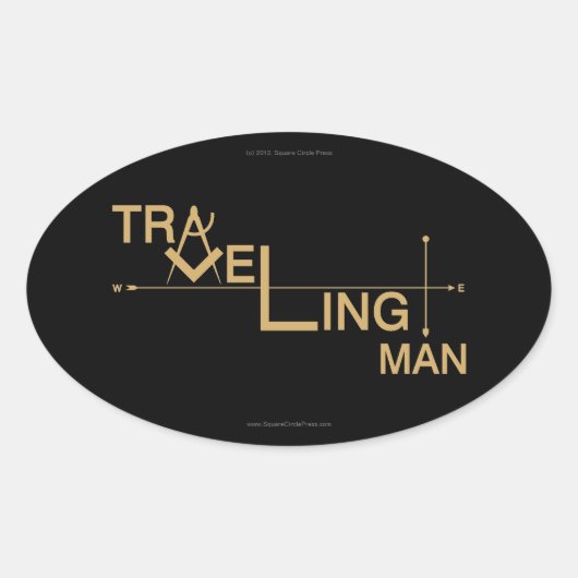 旅行マンオーバルオートステッカー 楕円形シール (正面)
