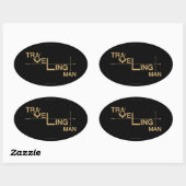 旅行マンオーバルオートステッカー 楕円形シール (シート)