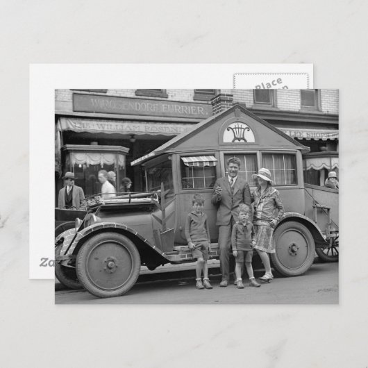 旅行ミュージシャン風変わり、車両、1929 ポストカード (正面/裏面)