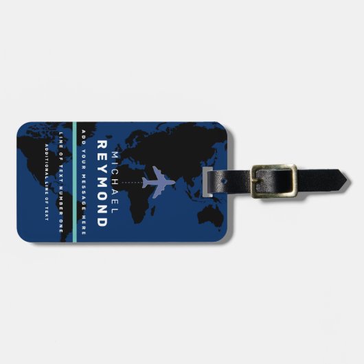 旅行モダンバッグラベルと名前をカスタムする ラゲッジタグ (正面横)
