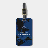 旅行モダンバッグラベルと名前をカスタムする ラゲッジタグ (正面縦)