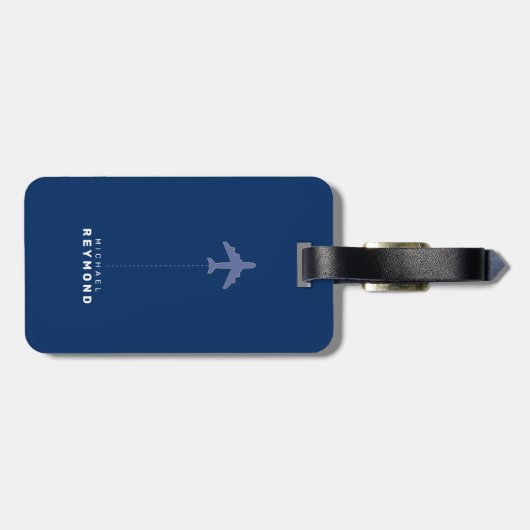 旅行モダンバッグラベルと名前をカスタムする ラゲッジタグ (裏面横)
