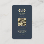 旅行モダンプランナー旅行代理店ダークブルー金ゴールド 名刺 (裏面)