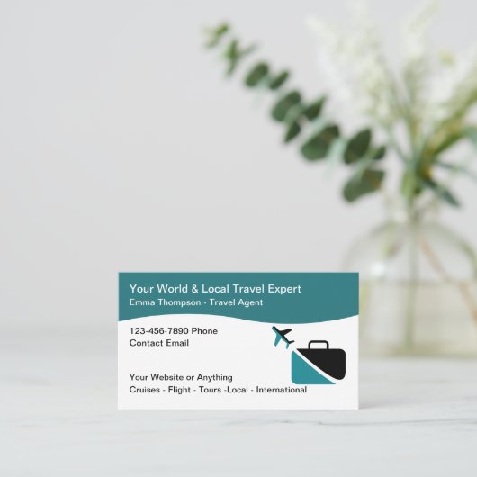 旅行モダン専門家ブローカー 名刺 (スタンド正面)