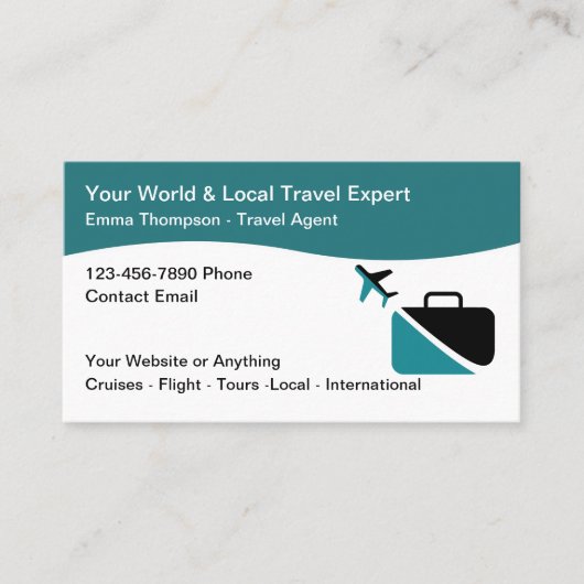 旅行モダン専門家ブローカー 名刺 (正面)