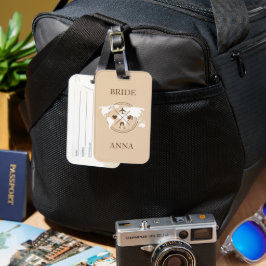 旅行モノグラムの先ウェディングブライド ラゲッジタグ