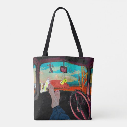 旅行モノグラムアウトバック象徴的なオーストラリアの画像 トートバッグ (裏面)