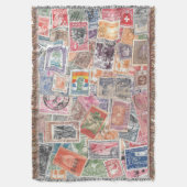 旅行ラバーギフトスタンプのコレクション スローブランケット (正面縦)