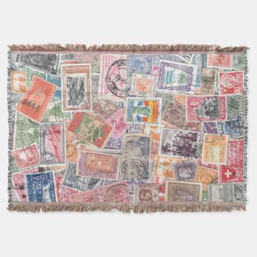 旅行ラバーギフトスタンプのコレクション スローブランケット (正面)