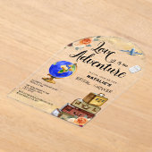 旅行ラブアンアドベンチャーブライダルシャワー アクリル招待状 (レイダウン)