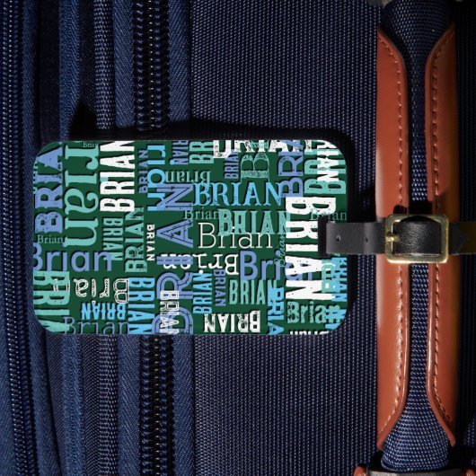 旅行ラベル(青い名前をカスタムするパターン) ラゲッジタグ (正面インサイチュ4)