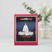 旅行ワシントン、ヴィンテージポスター、 ポストカード (スタンド正面)