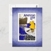 旅行ヴィンテージのポスター船旅行 ポストカード (正面/裏面)