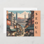 旅行ヴィンテージソウル韓国アジアの街並 ポストカード (正面/裏面)