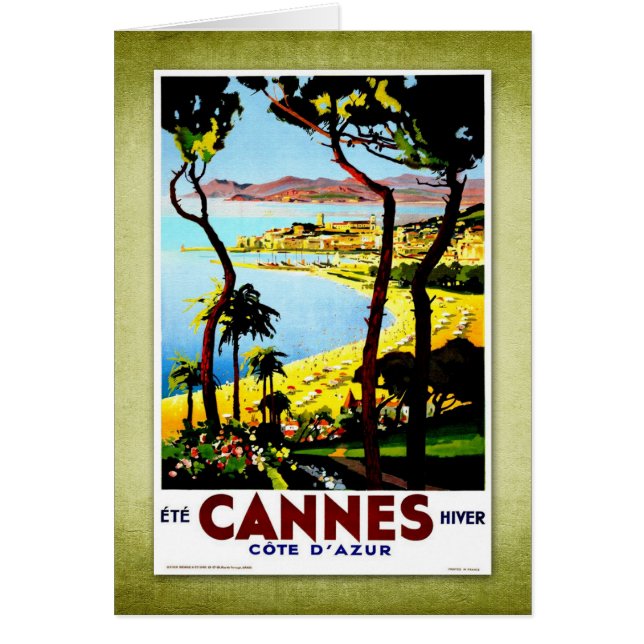 旅行ヴィンテージポスターカンヌフランス (正面)