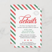旅行ヴィンテージレッドグリーンクリスマス結婚の詳細 エンクロージャーカード (正面/裏面)