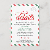 旅行ヴィンテージレッドグリーンクリスマス結婚の詳細 エンクロージャーカード (正面)