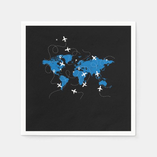 旅行ヴィンテージ航空機チラシの贈り物 スタンダードカクテルナプキン (正面)