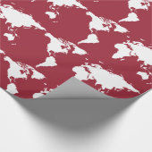 旅行世界地図が白い赤 ラッピングペーパー (角)