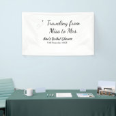 旅行中のブライズシャワーの名前と日付をミスからミセスに変更 横断幕 (トレードショー)