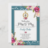 旅行中の花嫁シャワーの招待状 ミスからミセスへ 招待状 (正面)