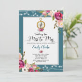 旅行中の花嫁シャワーの招待状 ミスからミセスへ 招待状 (スタンド正面)