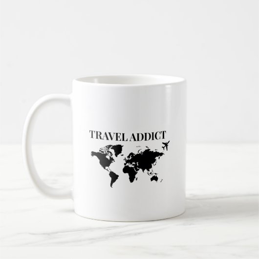 旅行中毒者 - 世界旅行のギフト コーヒーマグカップ (左)