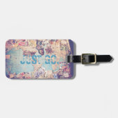 旅行主題のマップ荷物タグ ラゲッジタグ (正面横)