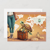 旅行亀はがき | かわいい海冒険 ポストカード (正面/裏面)