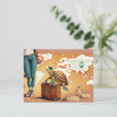 旅行亀はがき | かわいい海冒険 ポストカード (スタンド正面)