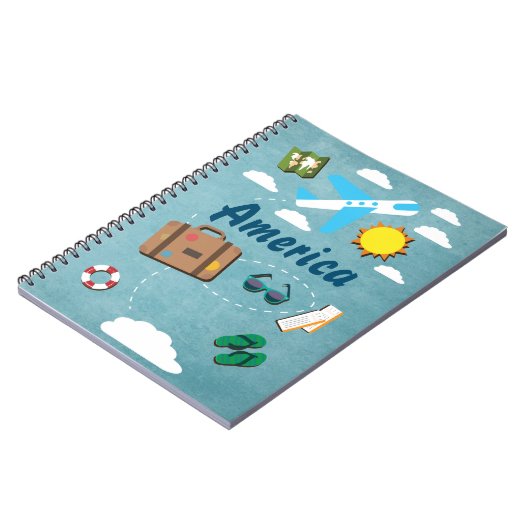 旅行仕訳帳のカスタマイズ可能な休暇の旅プランナー ノートブック (左側)