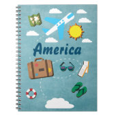 旅行仕訳帳のカスタマイズ可能な休暇の旅プランナー ノートブック (正面)