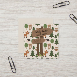 旅行代理店のかわいく素朴な休暇 スクエア名刺