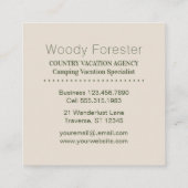 旅行代理店のかわいく素朴な休暇 スクエア名刺 (裏面)