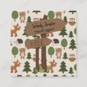 旅行代理店のかわいく素朴な休暇 スクエア名刺 (正面)