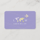 旅行代理店のニースのビジネス淡い色のカード – 紫 名刺 (正面)
