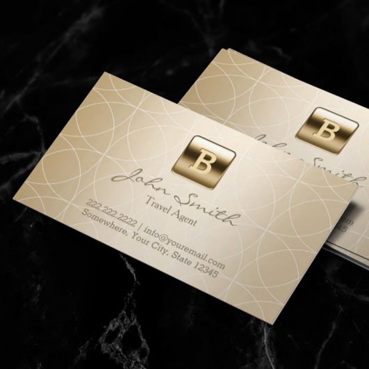 旅行代理店のモダン金ゴールド 名刺