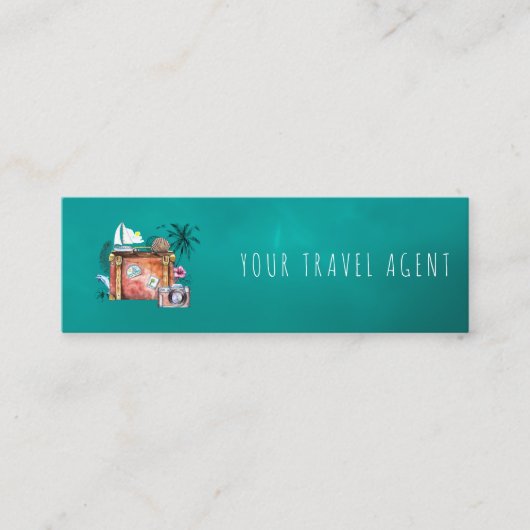 旅行代理店のロゴテンプレート スキニー名刺 (正面)