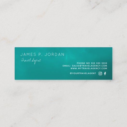 旅行代理店のロゴテンプレート スキニー名刺 (裏面)