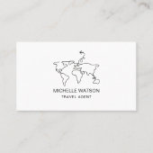 旅行代理店の世界地図の飛行機の休暇 名刺 (正面)