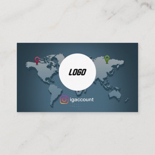 旅行代理店の世界地図 名刺 (裏面)