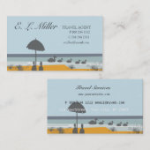 旅行代理店の休暇の海のビーチ 名刺 (正面/裏面)