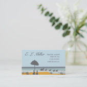 旅行代理店の休暇の海のビーチ 名刺 (スタンド正面)